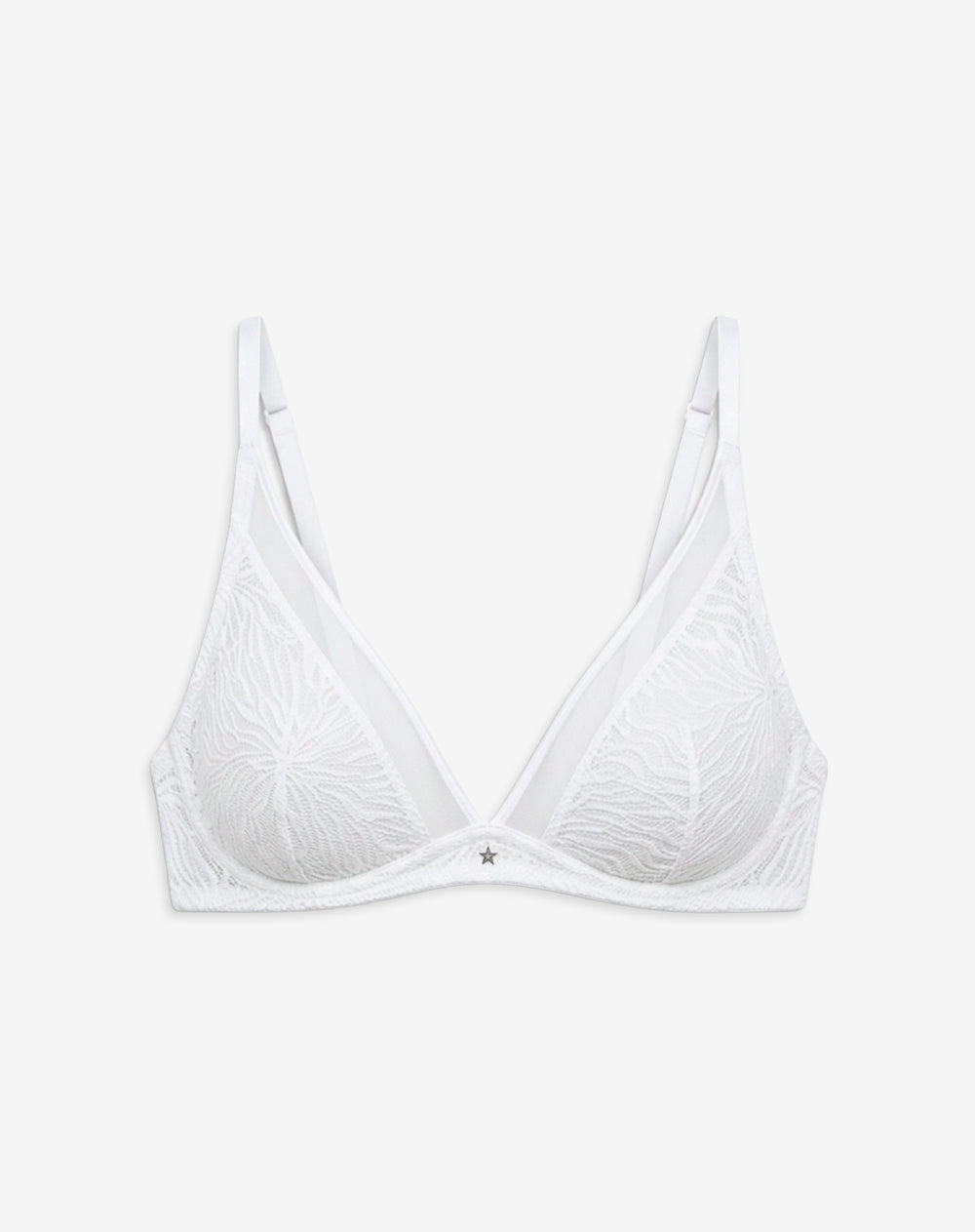 Top soporte medio con encaje blanco