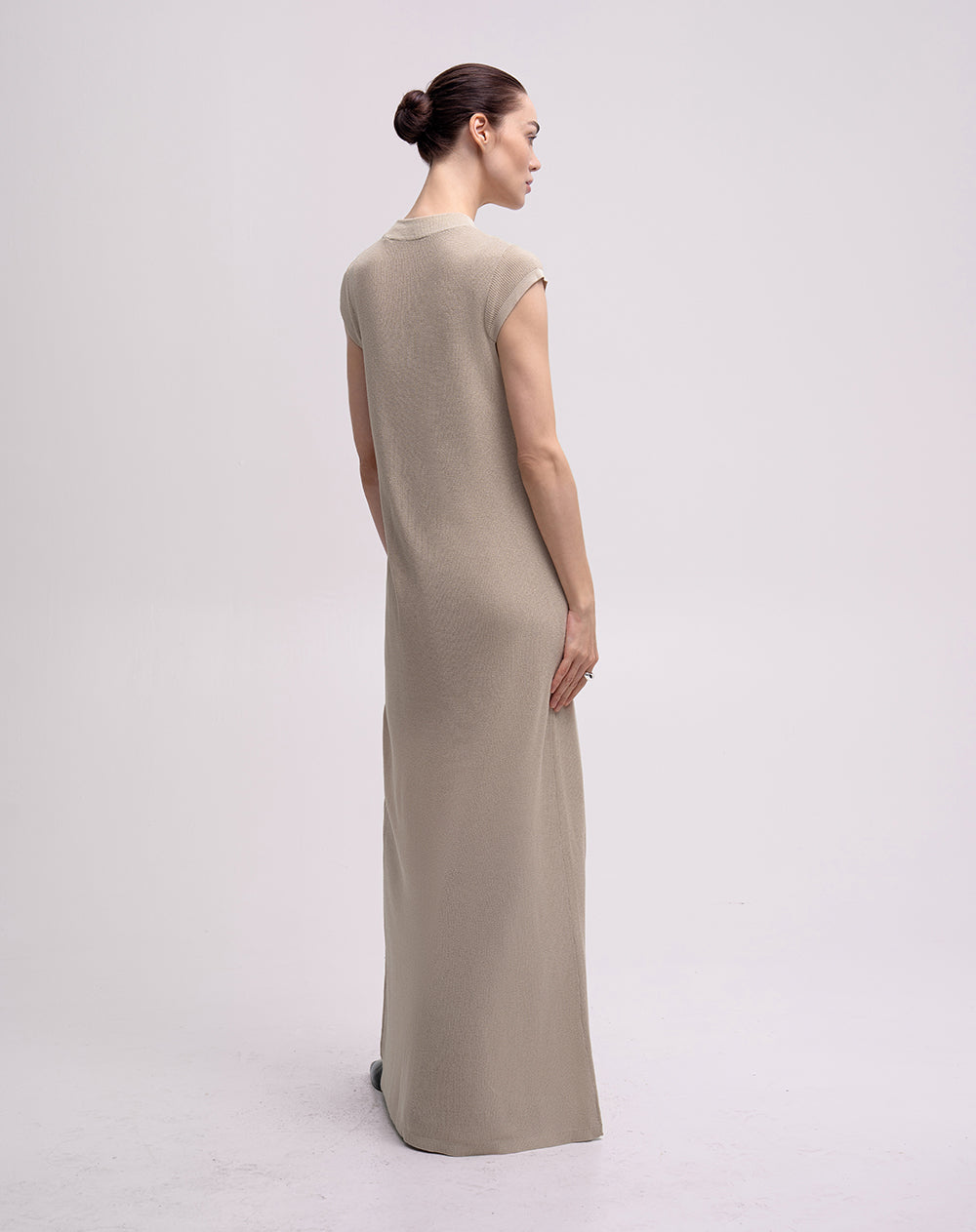 Vestido largo khaki