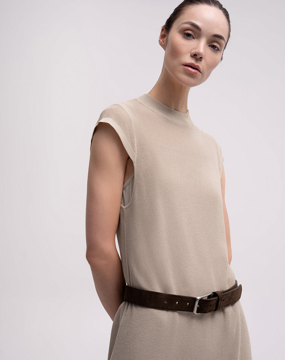 Vestido largo khaki