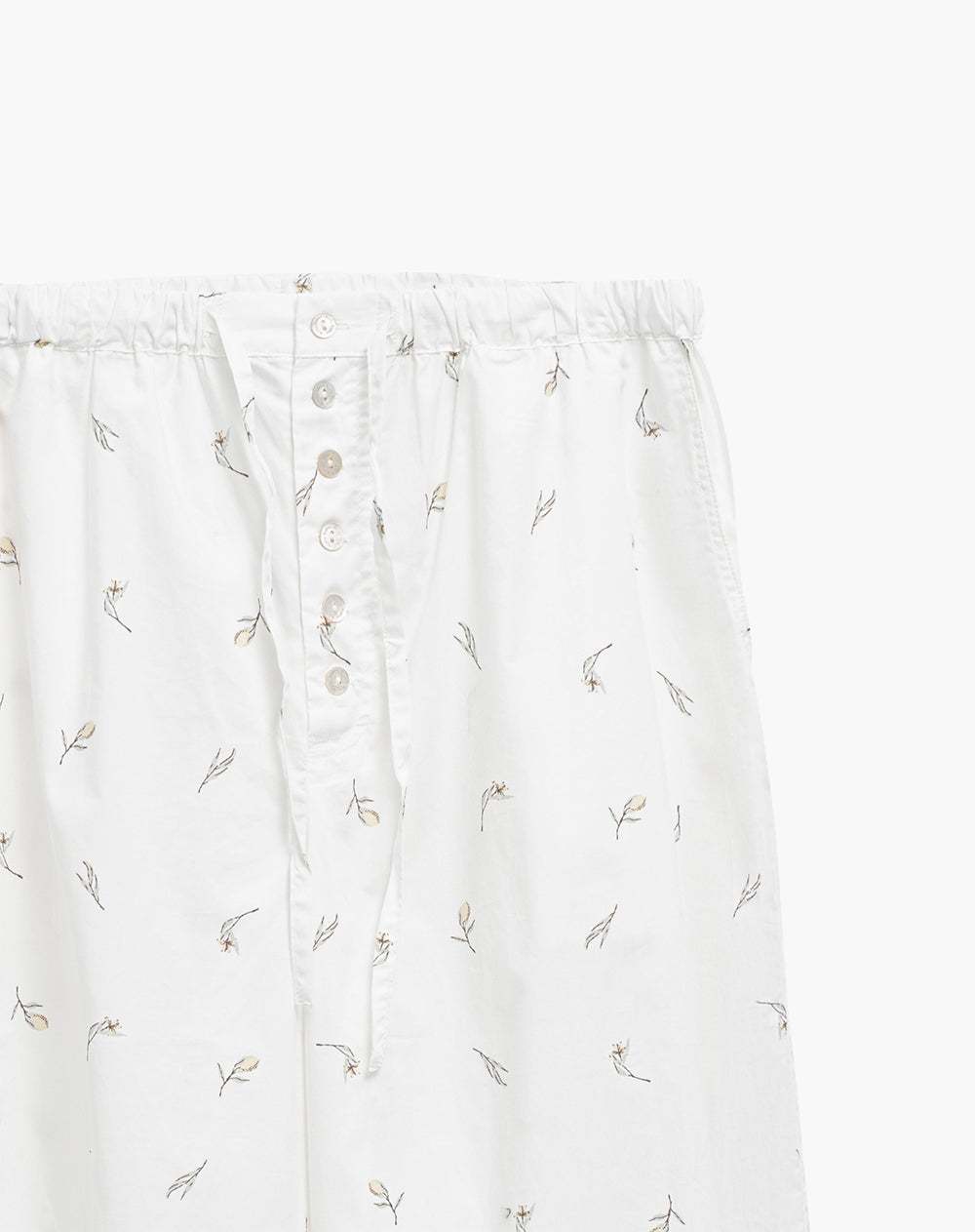 Pantalón relaxed fit tiro alto blanco estampado