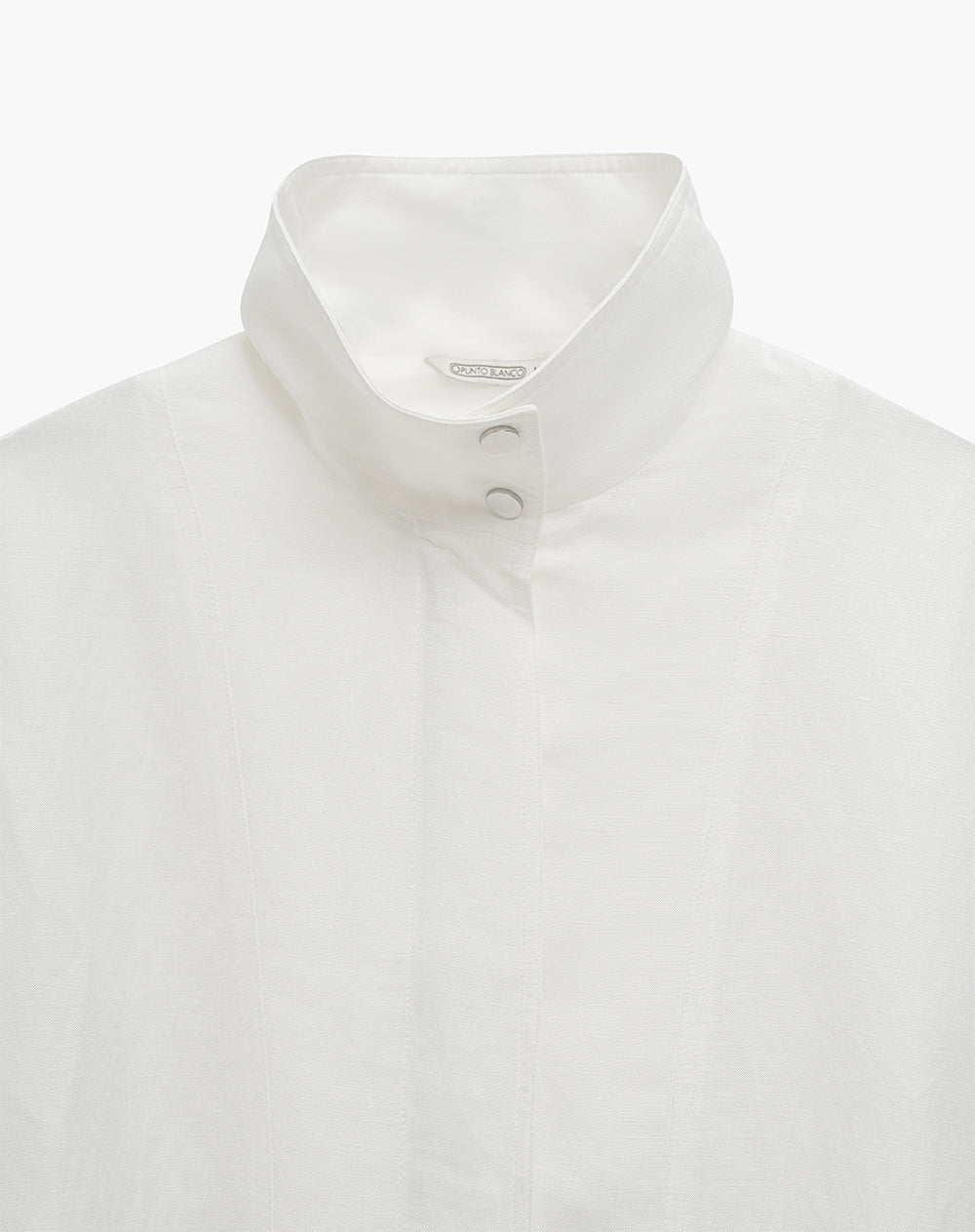 Chaqueta oversize cuello alto blanca mujer