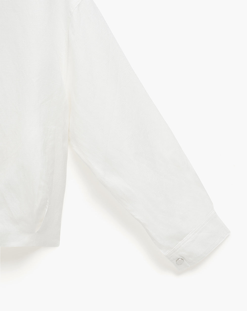 Chaqueta oversize cuello alto blanca mujer