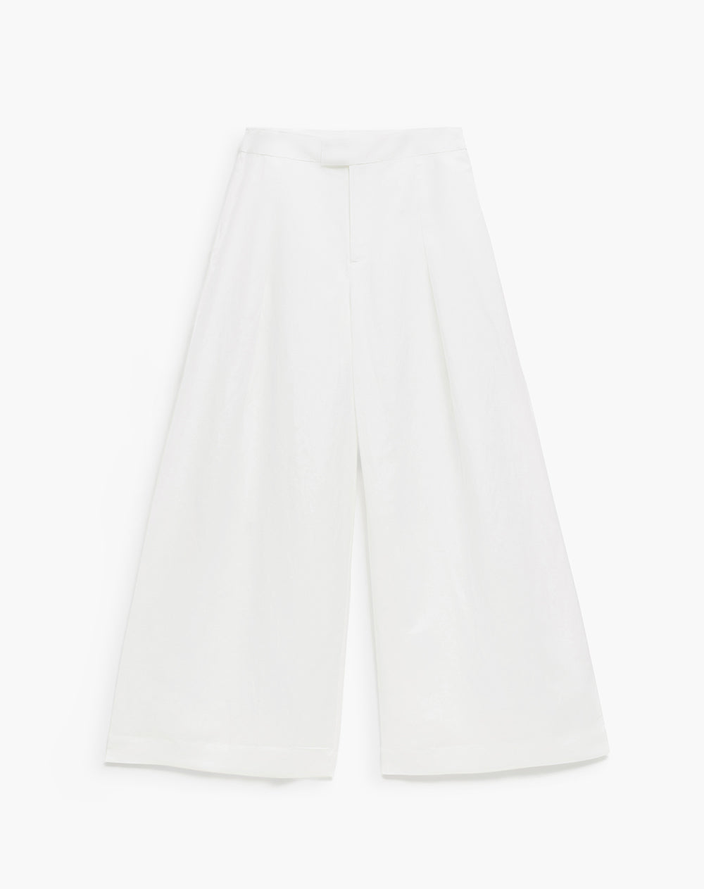 Pantalón regular tiro medio blanco mujer
