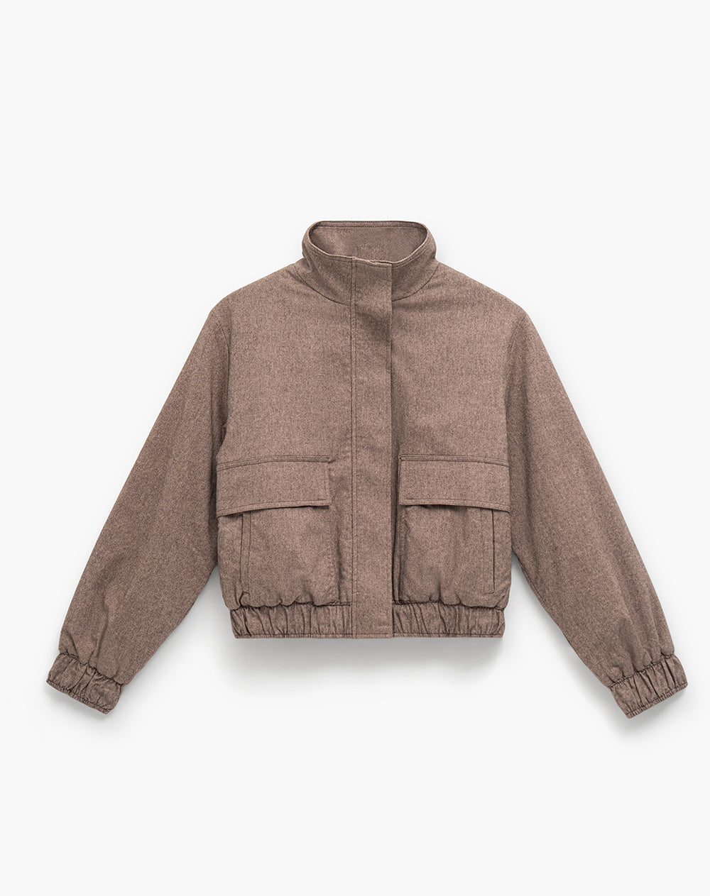 Chaqueta oversized fit sin capucha café