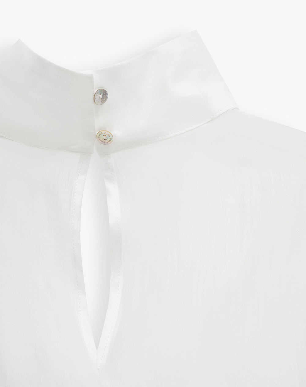 Camisa manga larga semitransparente crema mujer