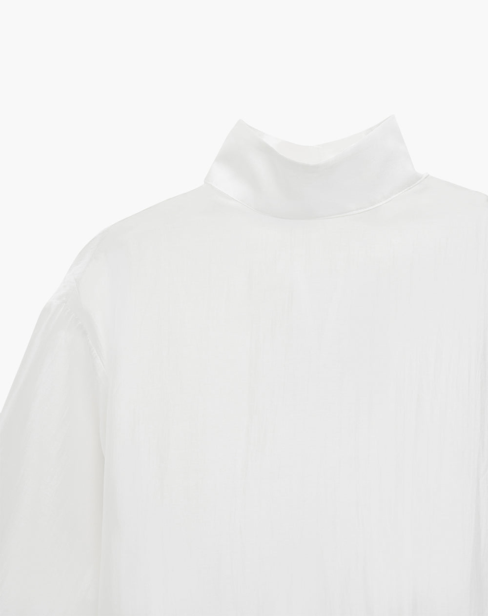 Camisa manga larga semitransparente crema mujer