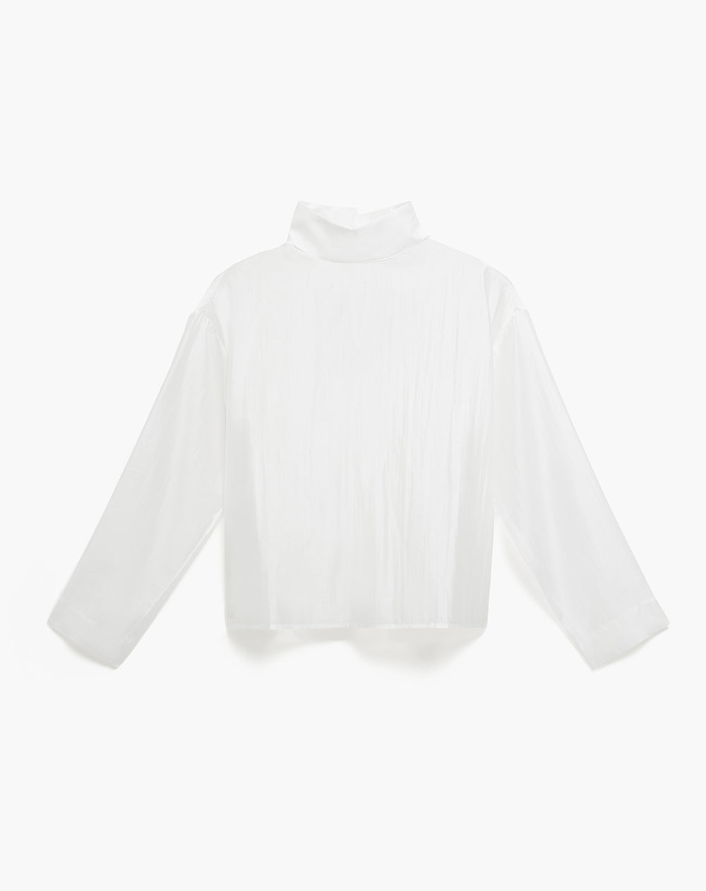 Camisa manga larga semitransparente crema mujer