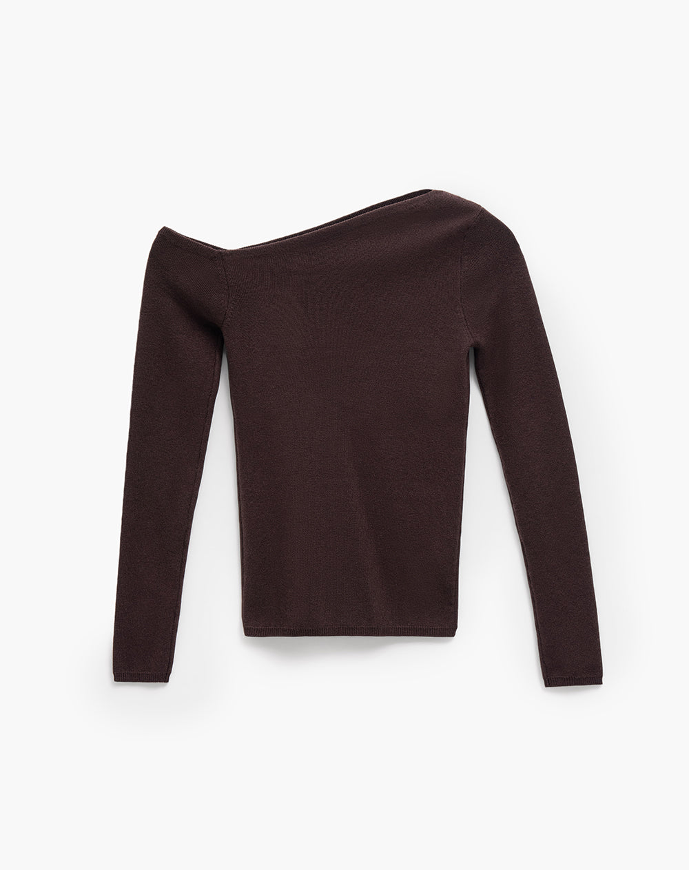 Camiseta slim manga larga café