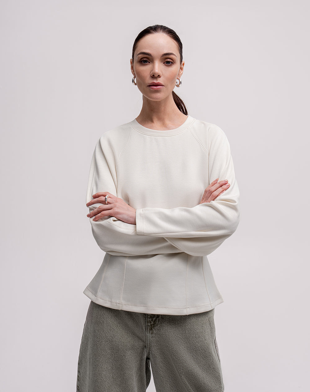 Camiseta relaxed fit manga larga habana