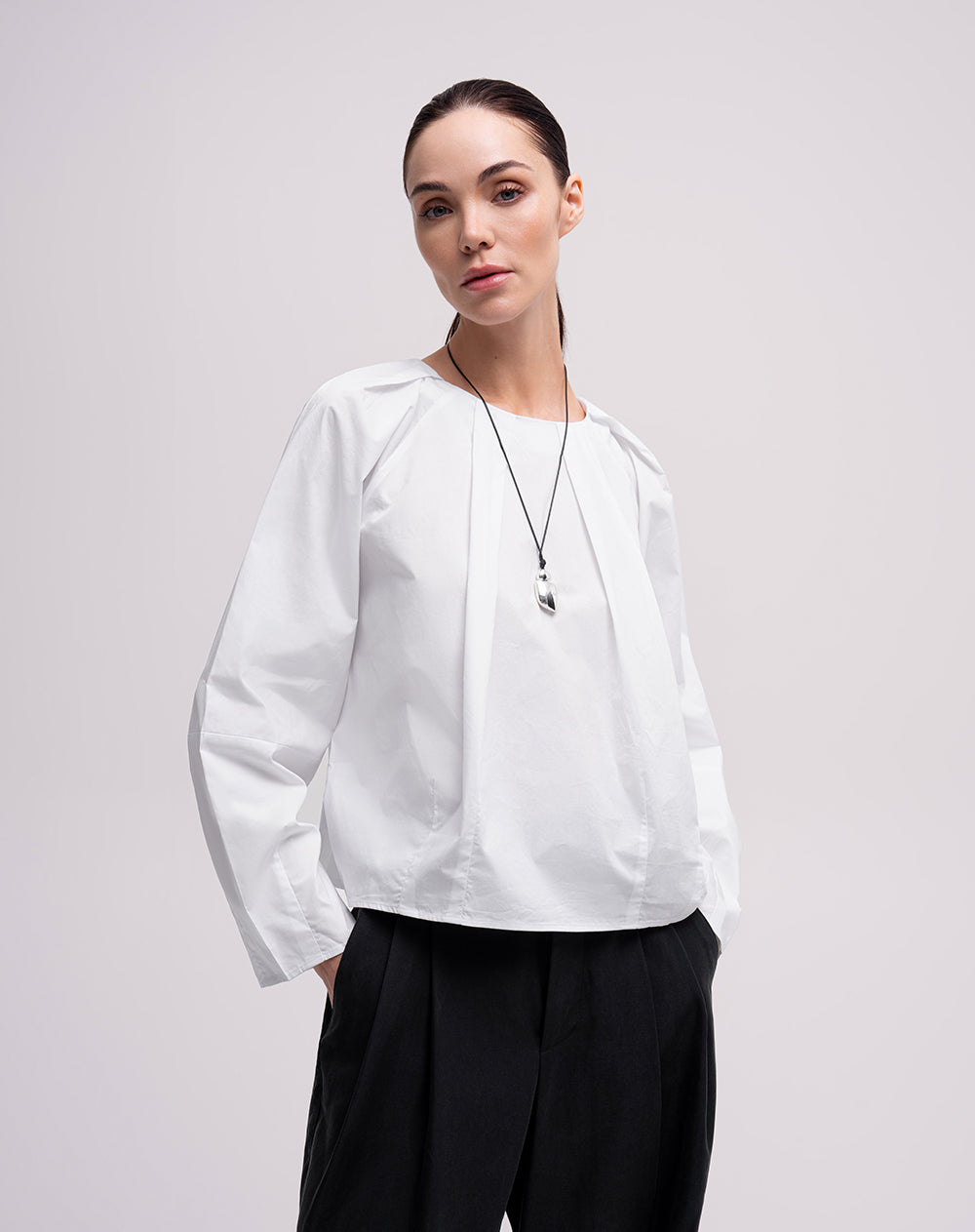 Camisa loose fit manga corta habana