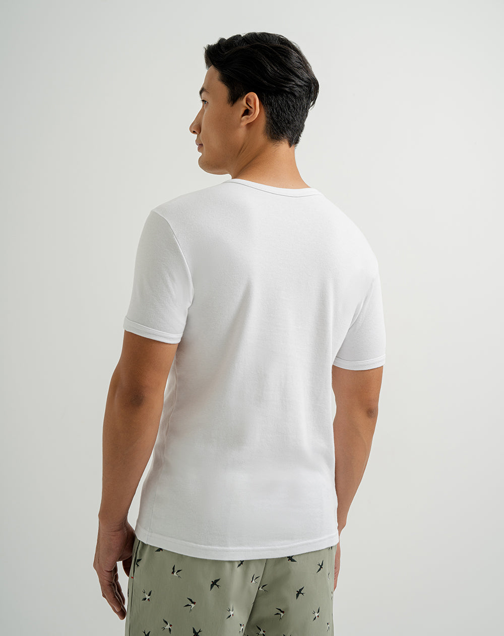 Camiseta slim algodón manga corta blanca hombre