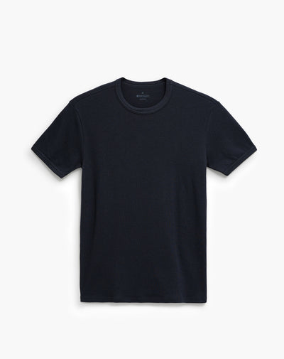 Camiseta slim algodón manga corta azul hombre