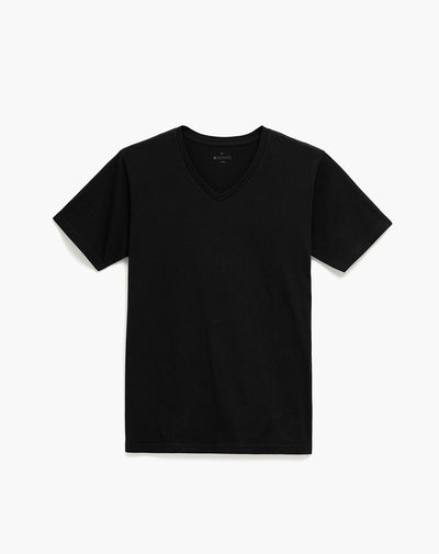 Camiseta slim manga corta negra hombre