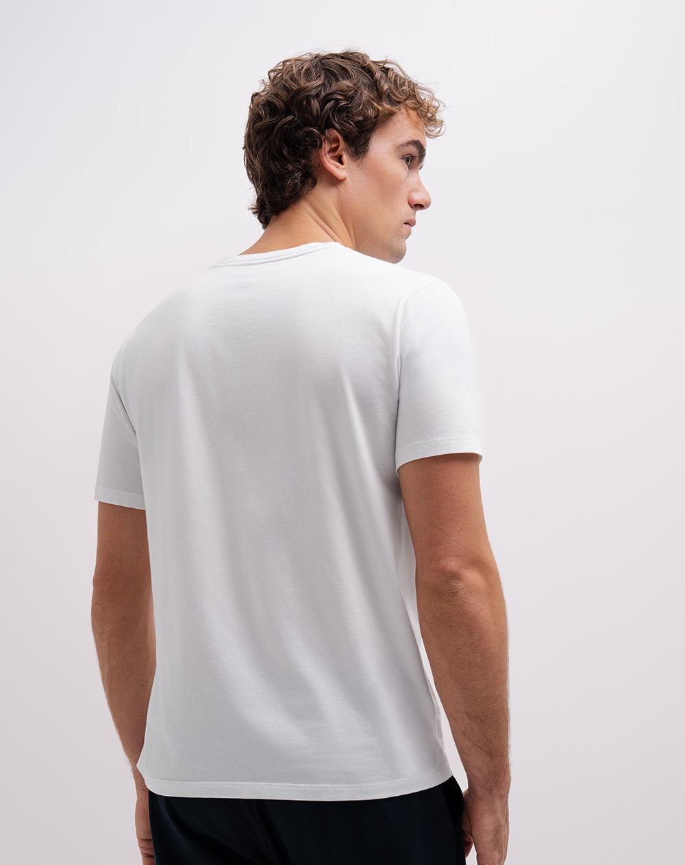 Camiseta slim manga corta blanca hombre