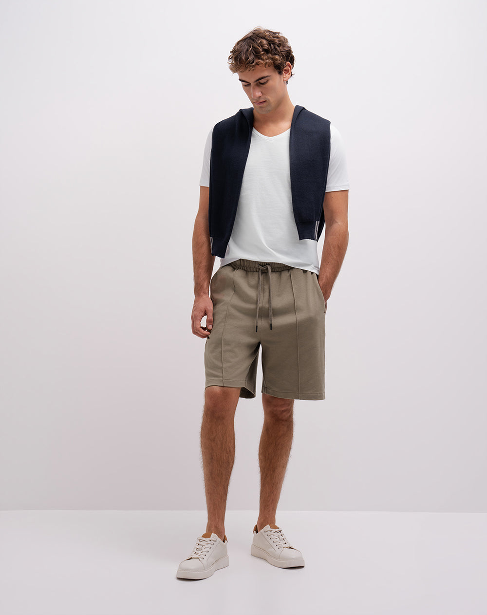 Camiseta slim manga corta blanca hombre