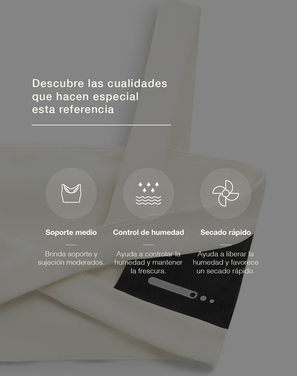 Top deportivo soporte medio control humedad bloques