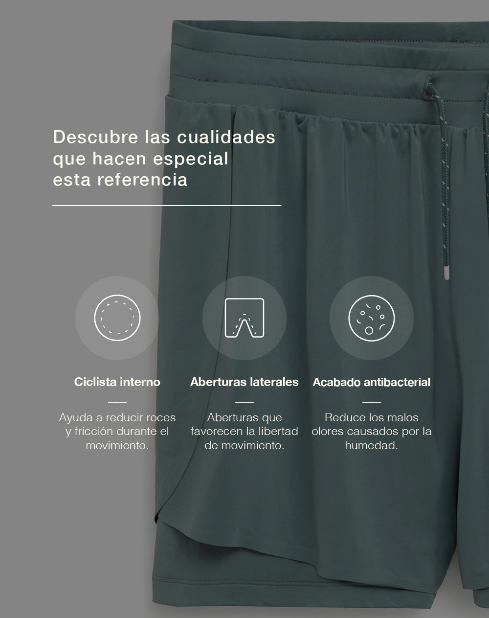 Short deportivo ciclista interno verde mujer
