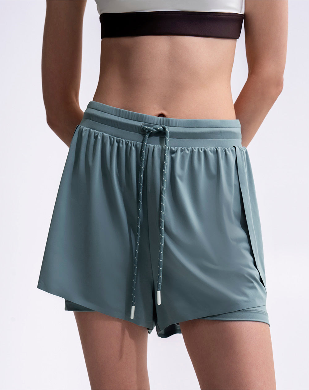 Short deportivo ciclista interno verde mujer