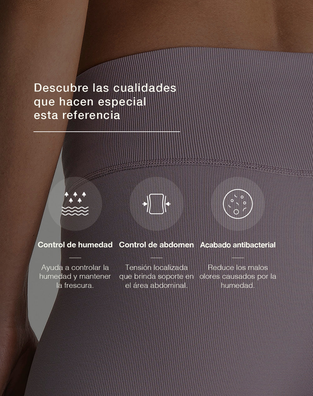 Legging deportivo control abdomen morado mujer