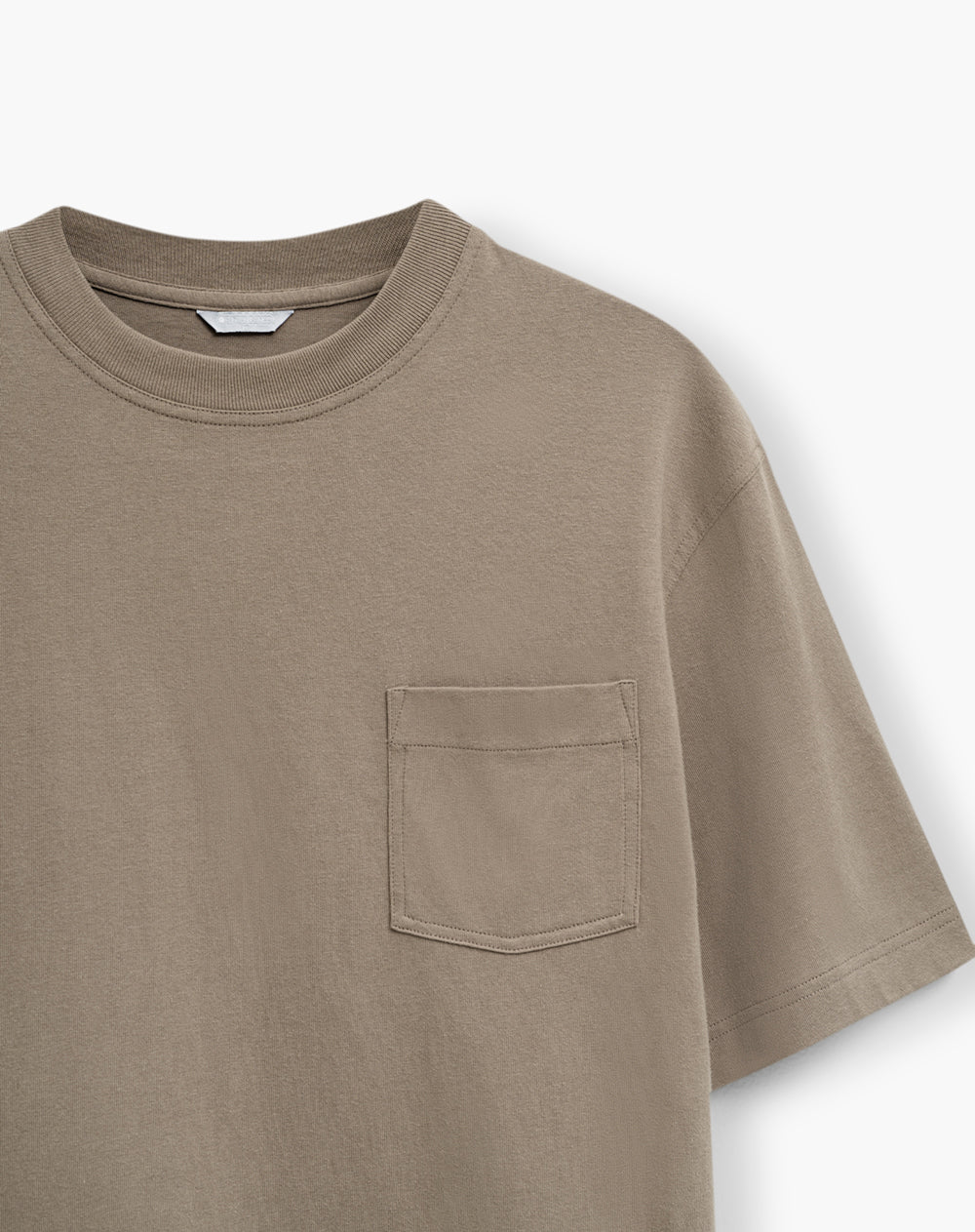 Camiseta confort regular algodón café hombre