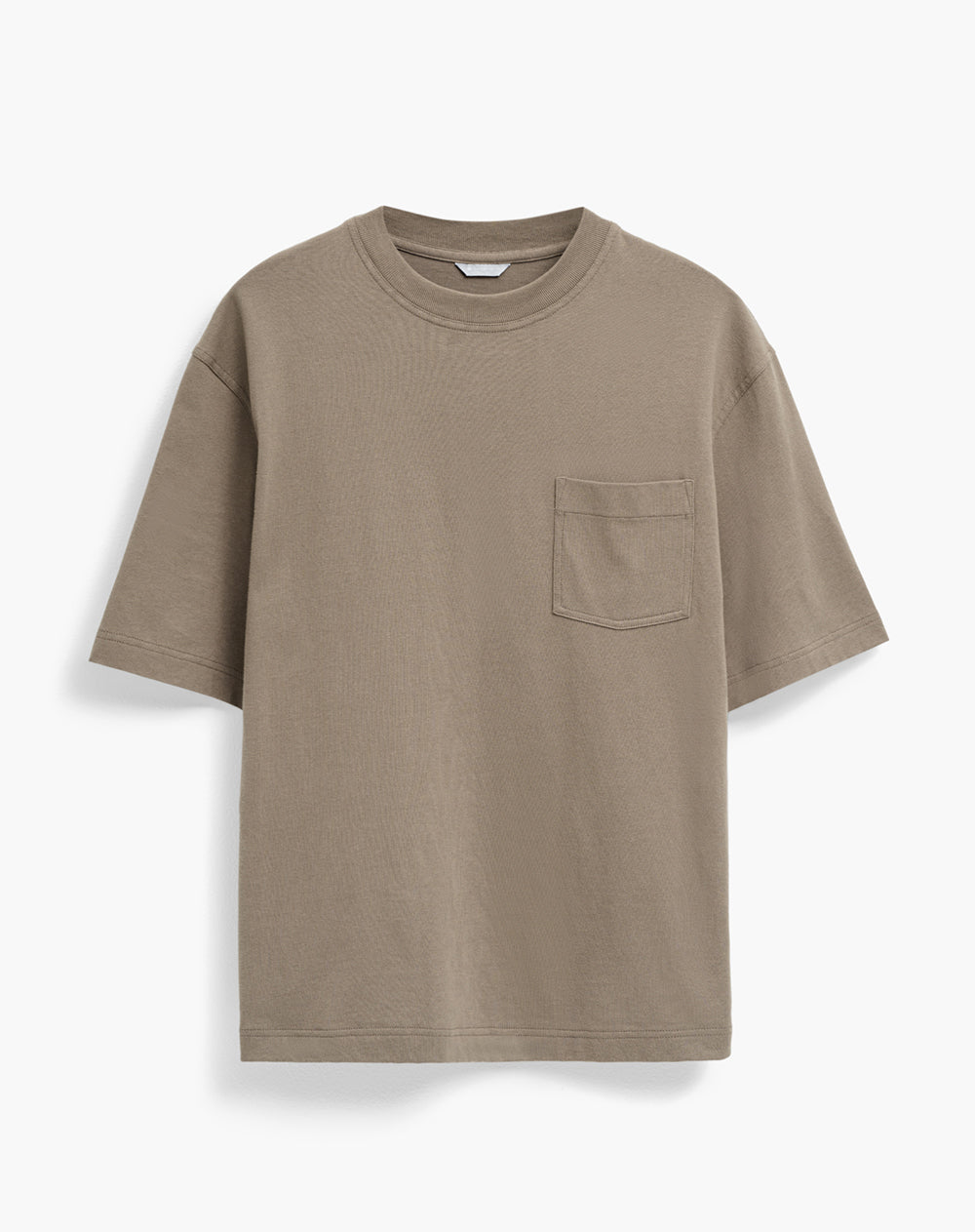 Camiseta confort regular algodón café hombre