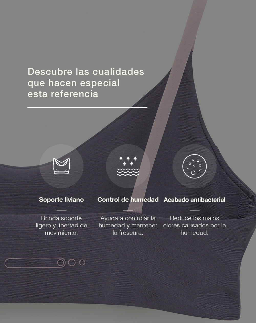 Top deportivo soporte ligero control humedad morado