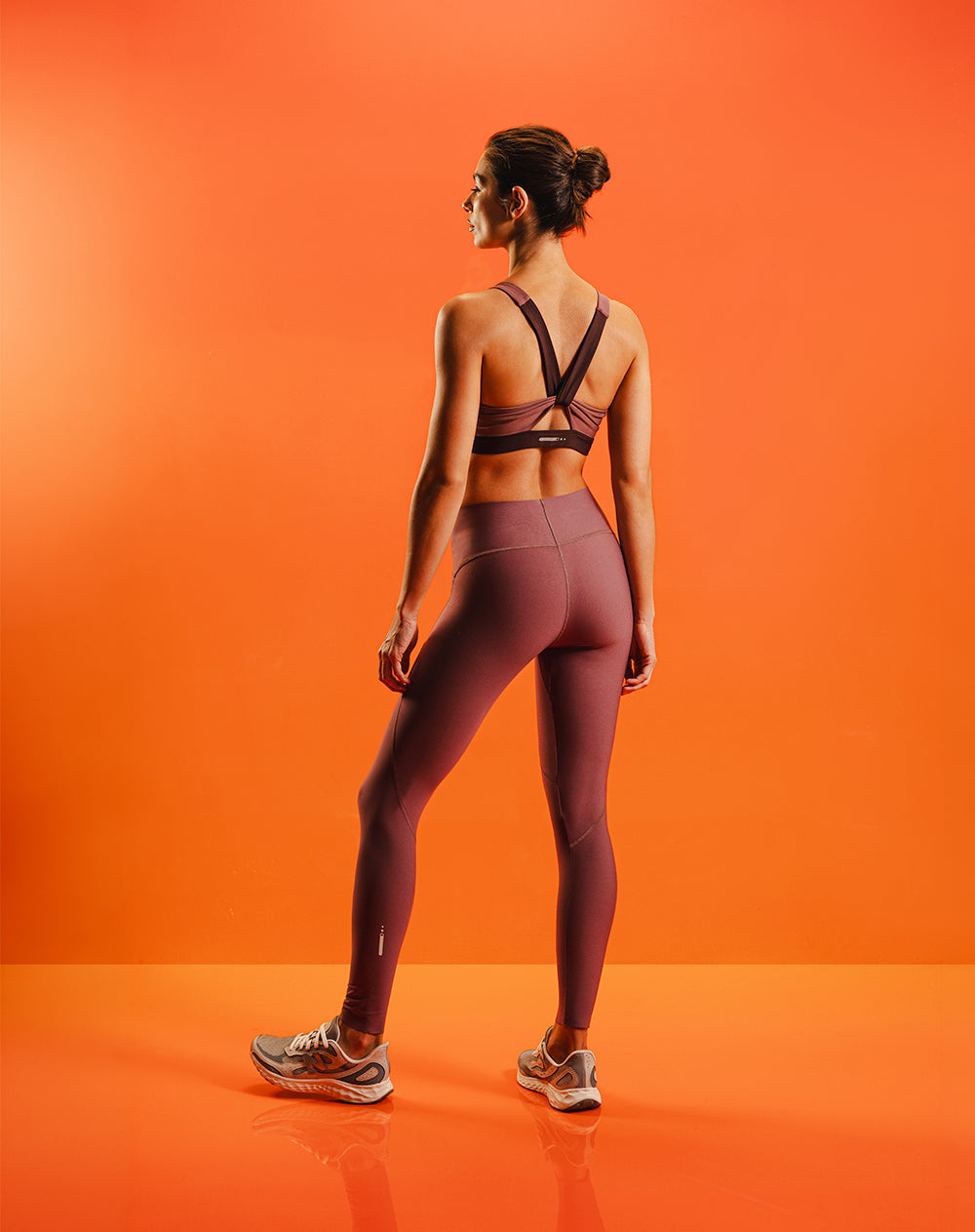 Legging deportivo control abdomen morado mujer