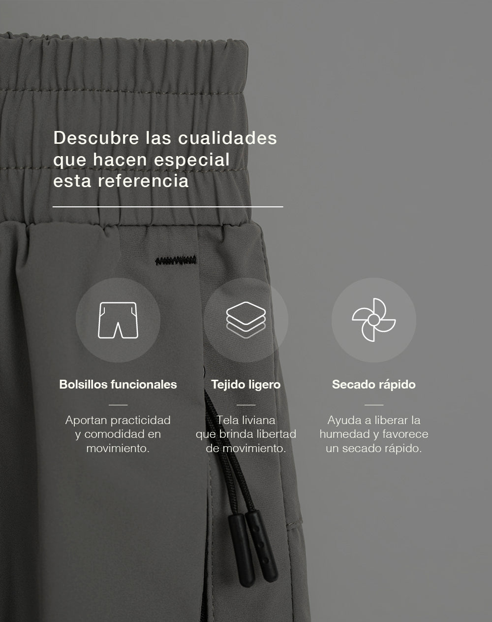 Pantalón deportivo secado rápido taupe hombre