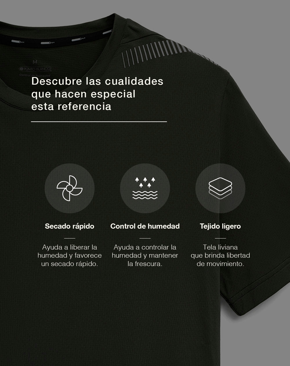 Camiseta deportiva control humedad verde hombre