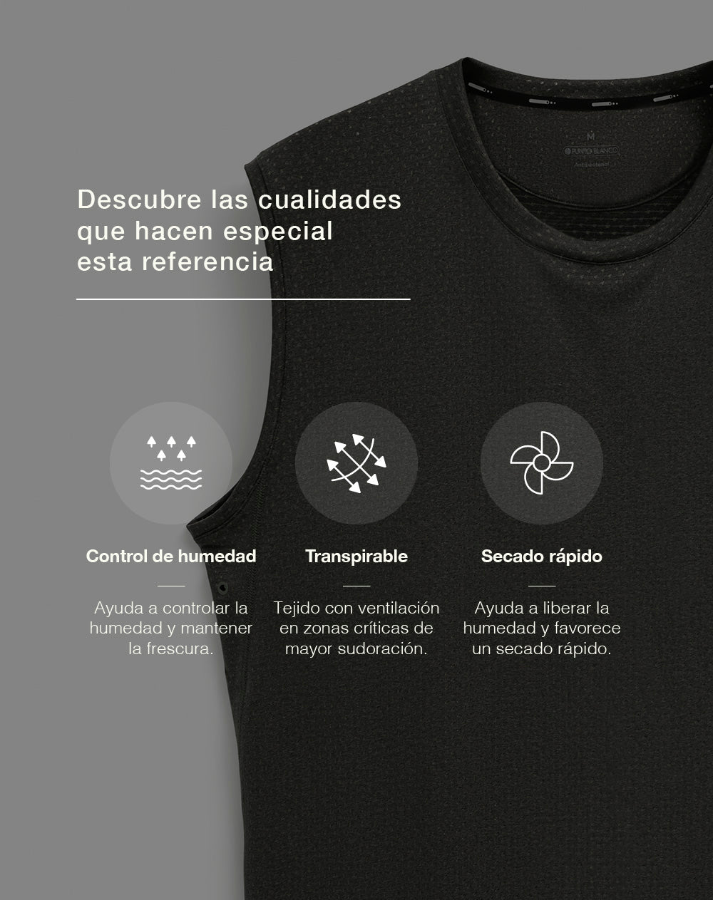 Camisilla deportiva control humedad verde hombre