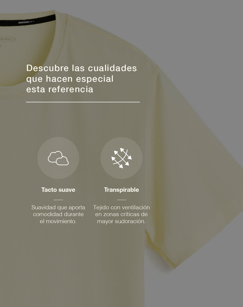 Camiseta deportiva tacto frío amarilla hombre