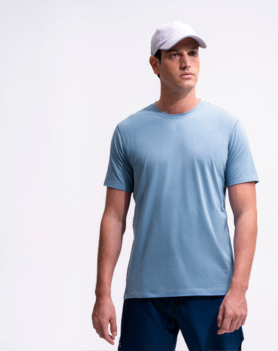 Camiseta deportiva tacto frío azul hombre