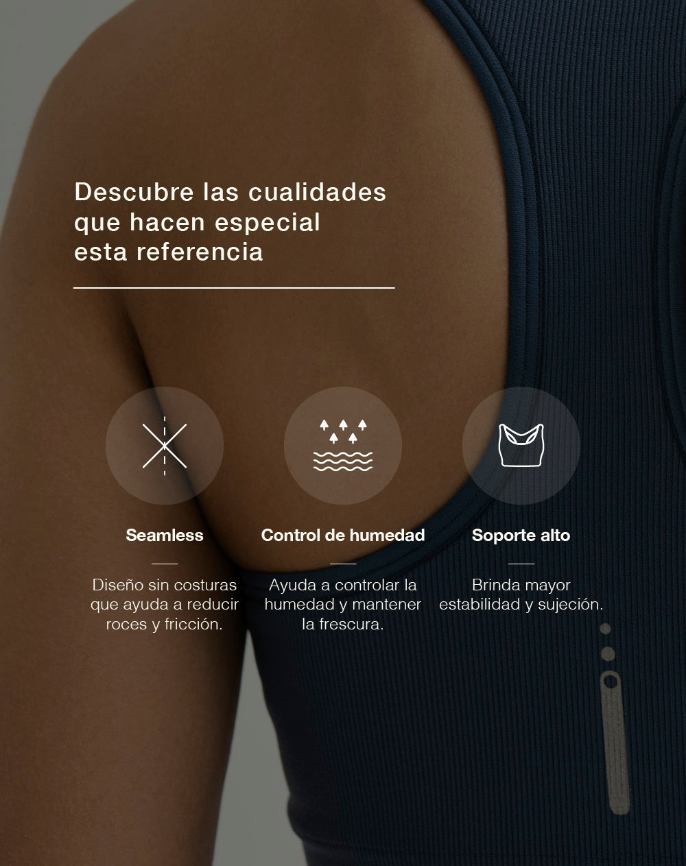 Crop top deportivo soporte alto seamless azul