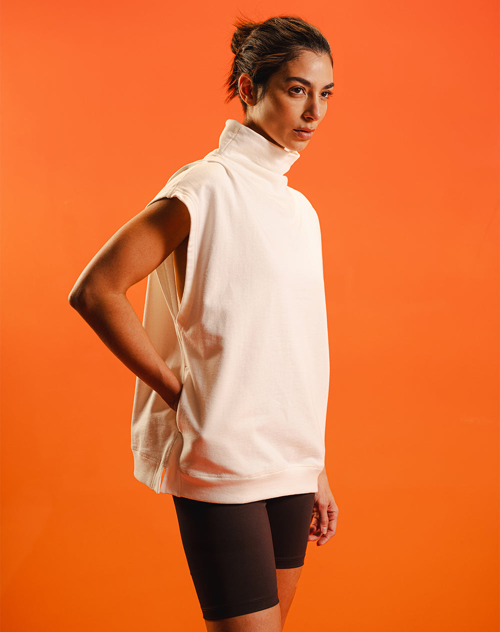 Chaleco deportivo oversize habano mujer