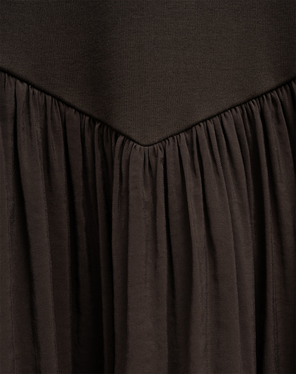 Vestido largo tejido de punto café mujer