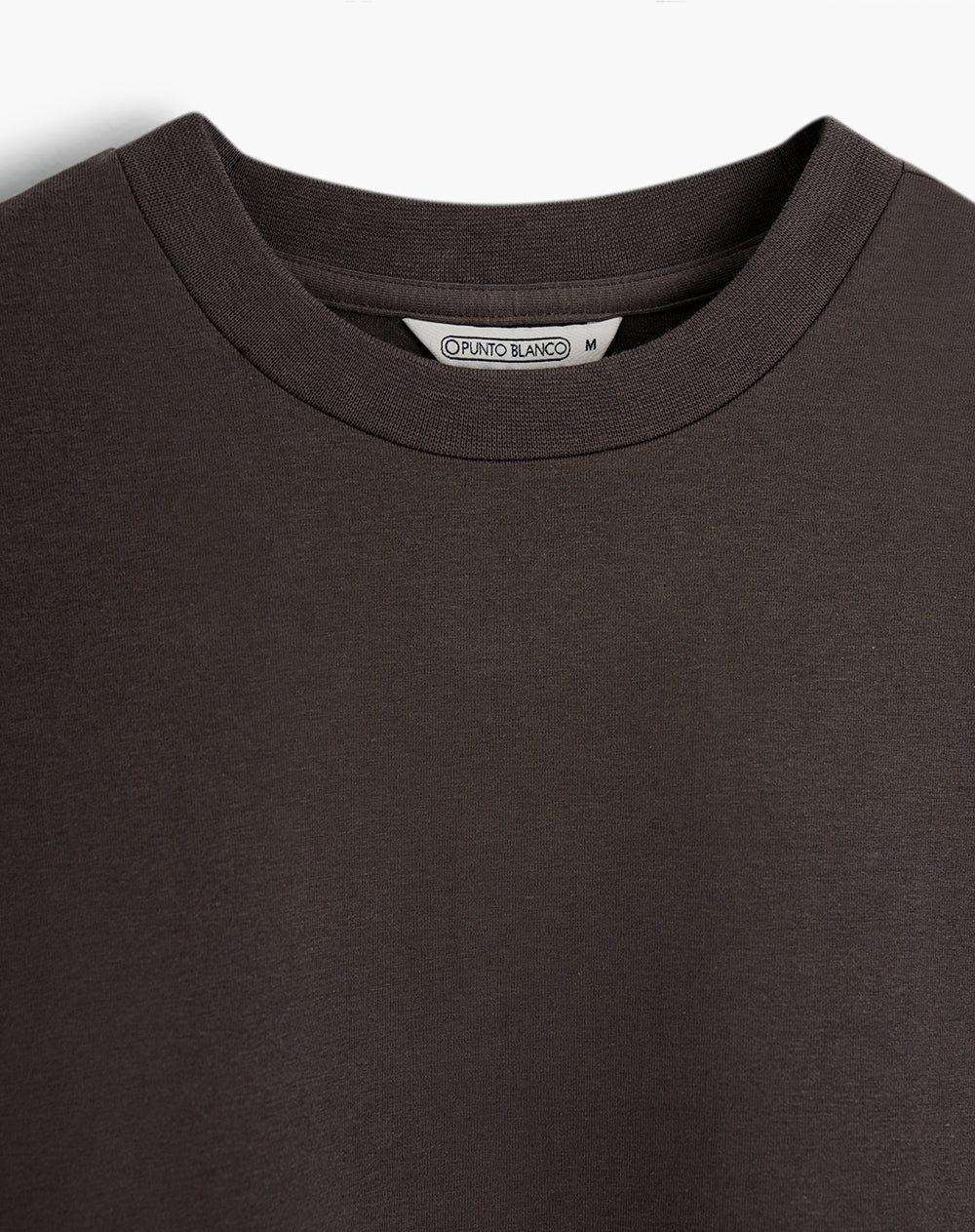 Camiseta regular algodón café mujer