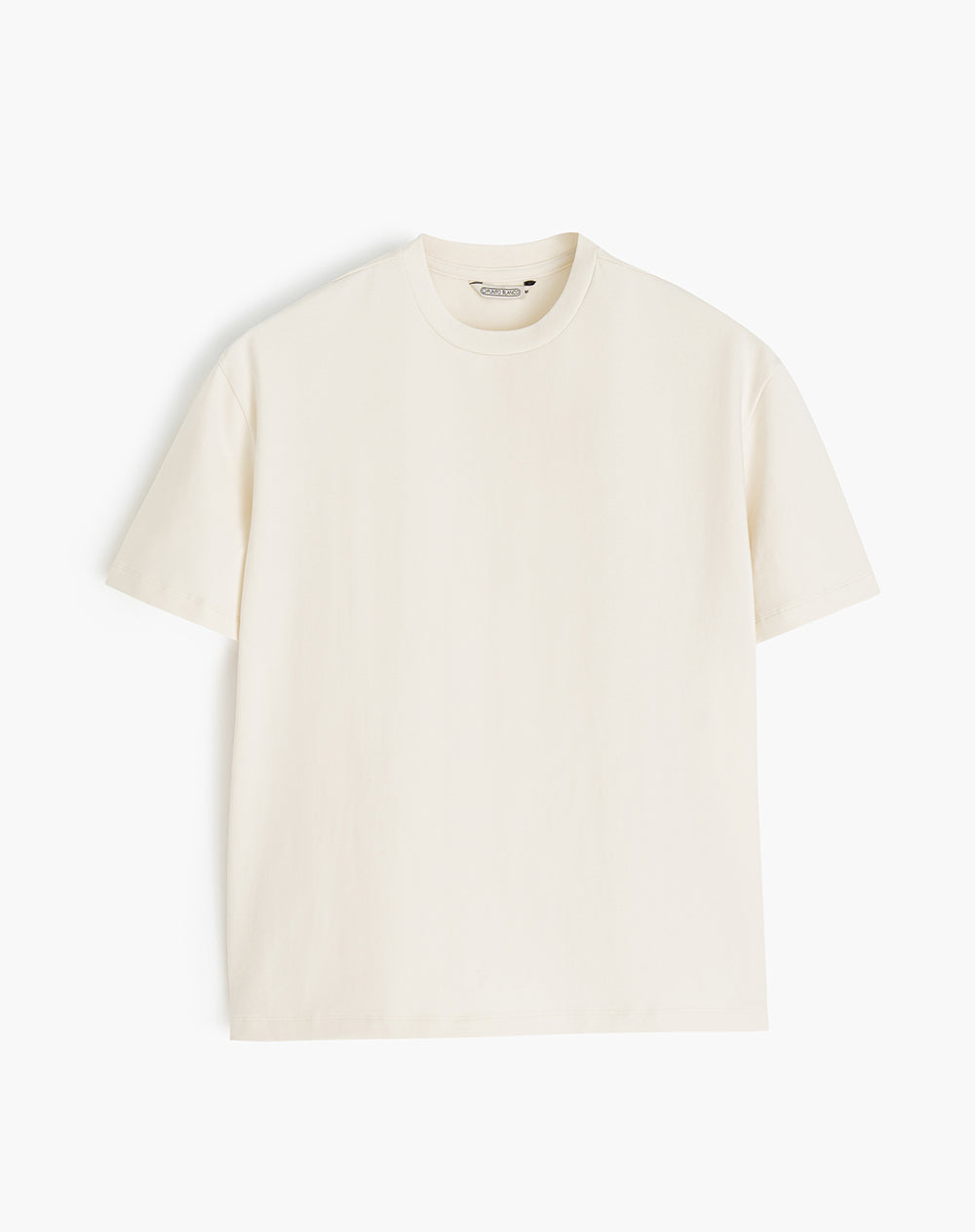 Camiseta regular algodón crema mujer