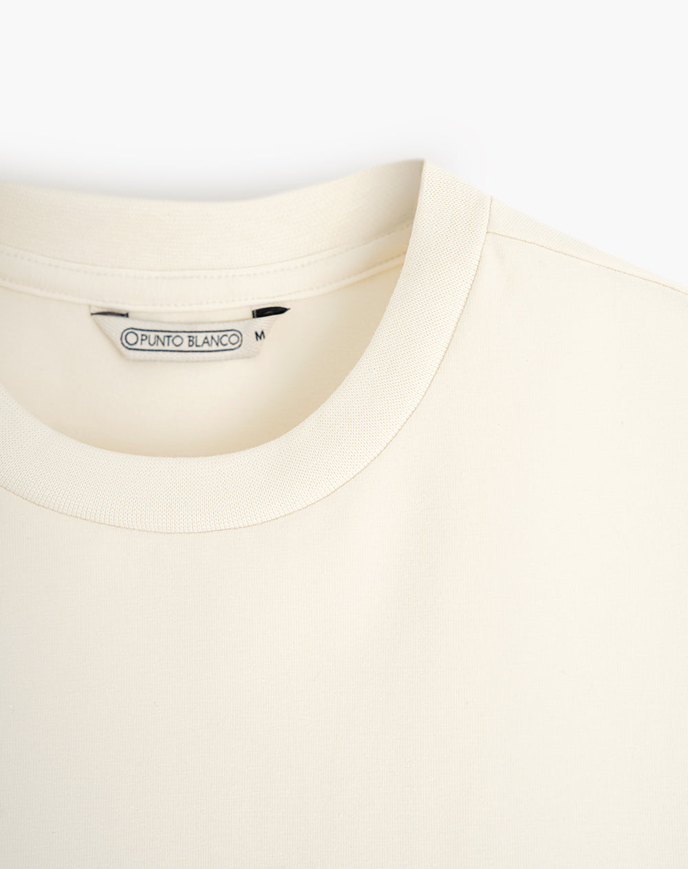 Camiseta regular algodón crema mujer