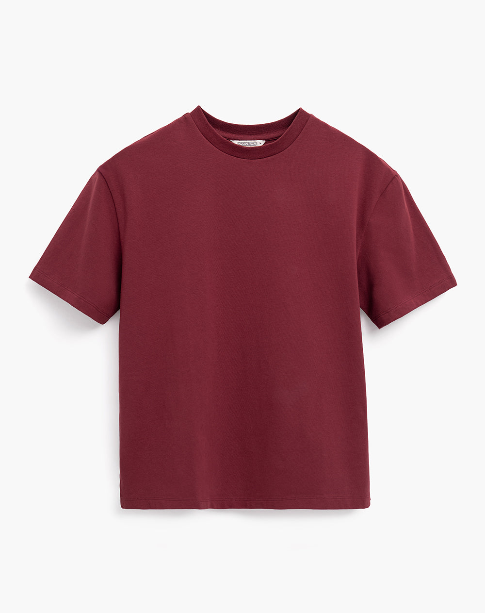 Camiseta regular algodón vino tinto mujer