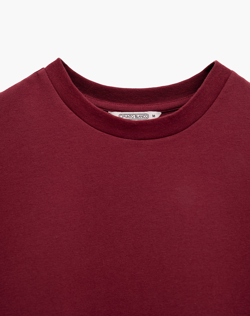 Camiseta regular algodón vino tinto mujer