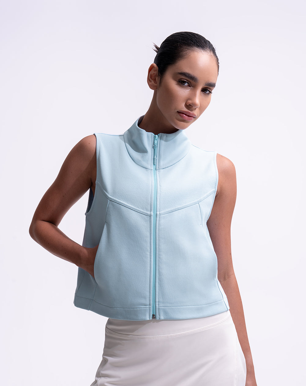 Chaleco deportivo azul claro mujer