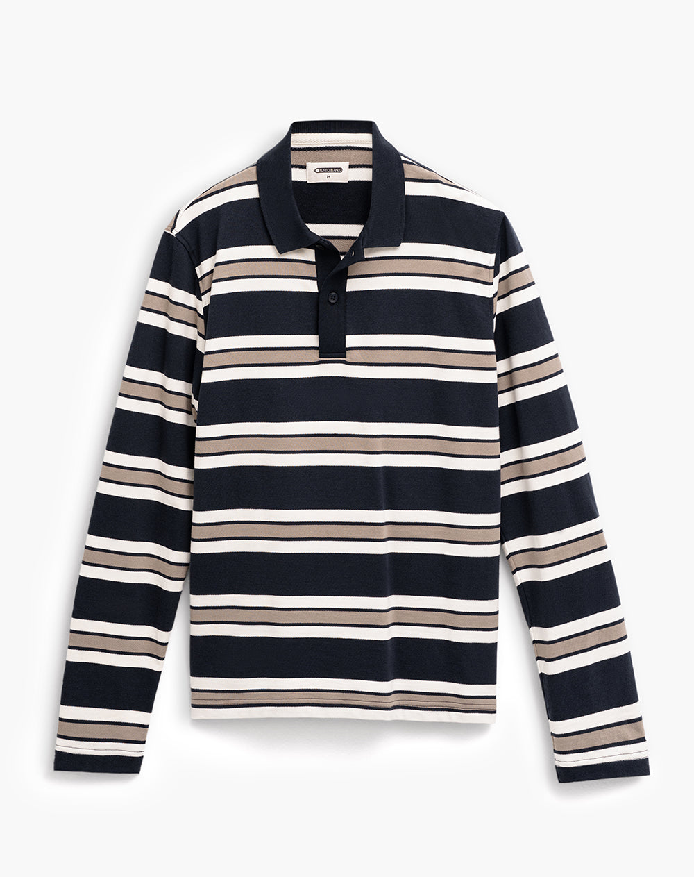 Buzo regular tipo polo azul con rayas hombre