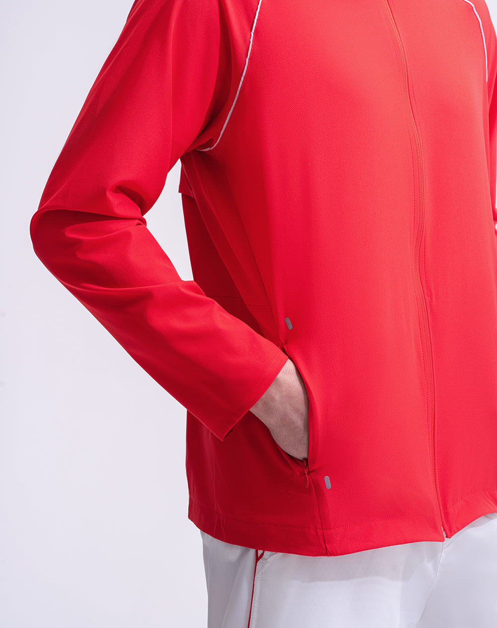 Chaqueta deportiva regular en tela liviana rojo hombre