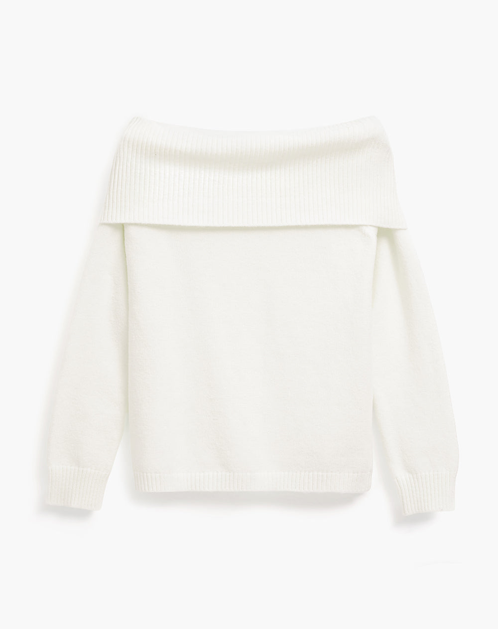 Buzo slim tejido off shoulder avena mujer