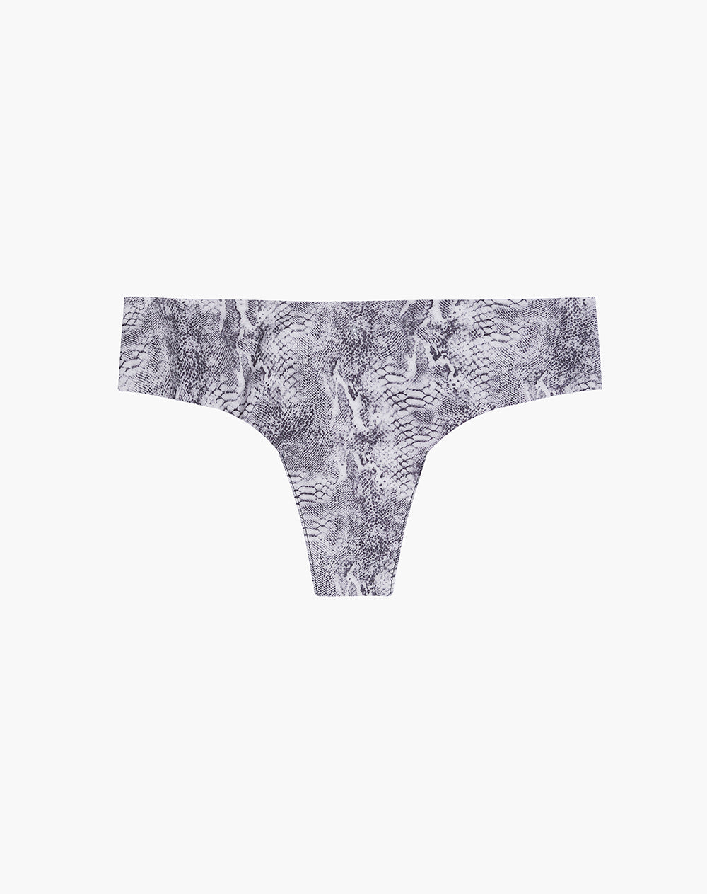 Panty brasilero en punto tiro medio gris estampado