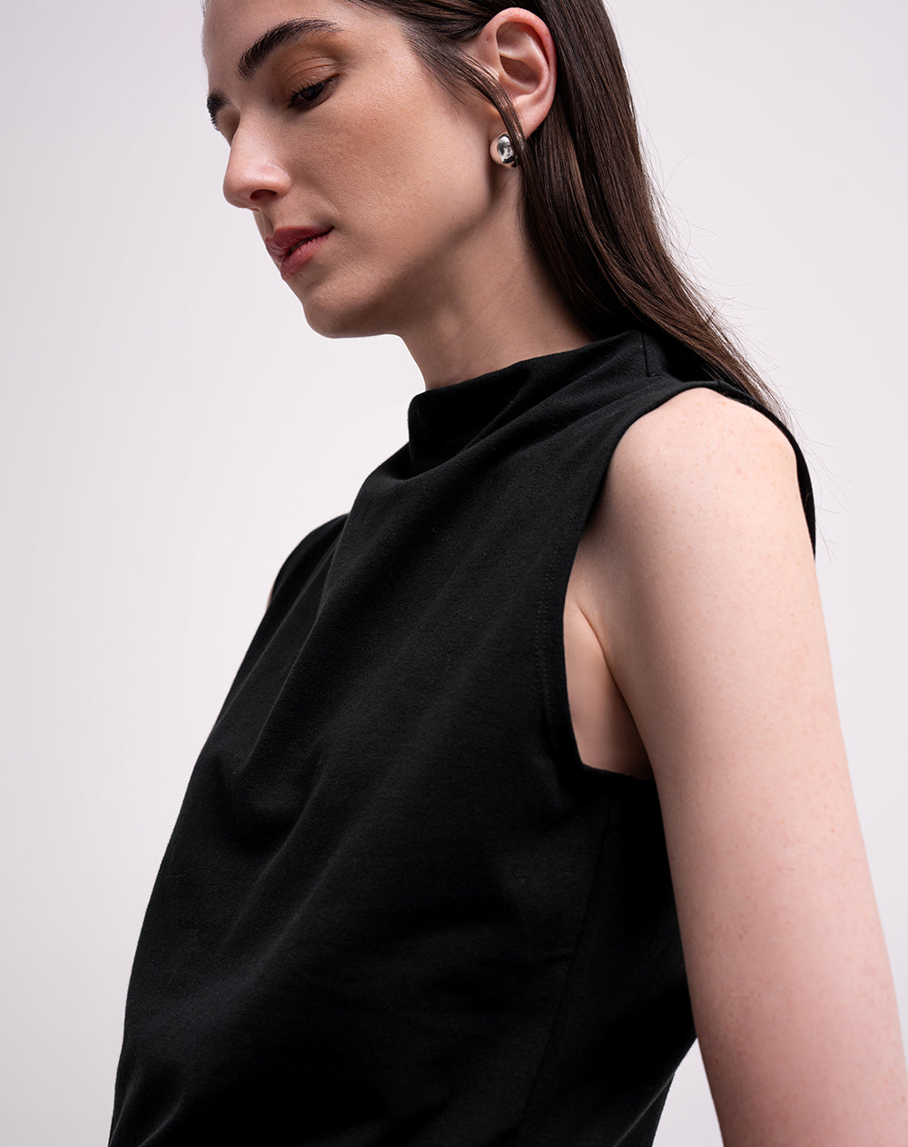 Blusa slim negra mujer