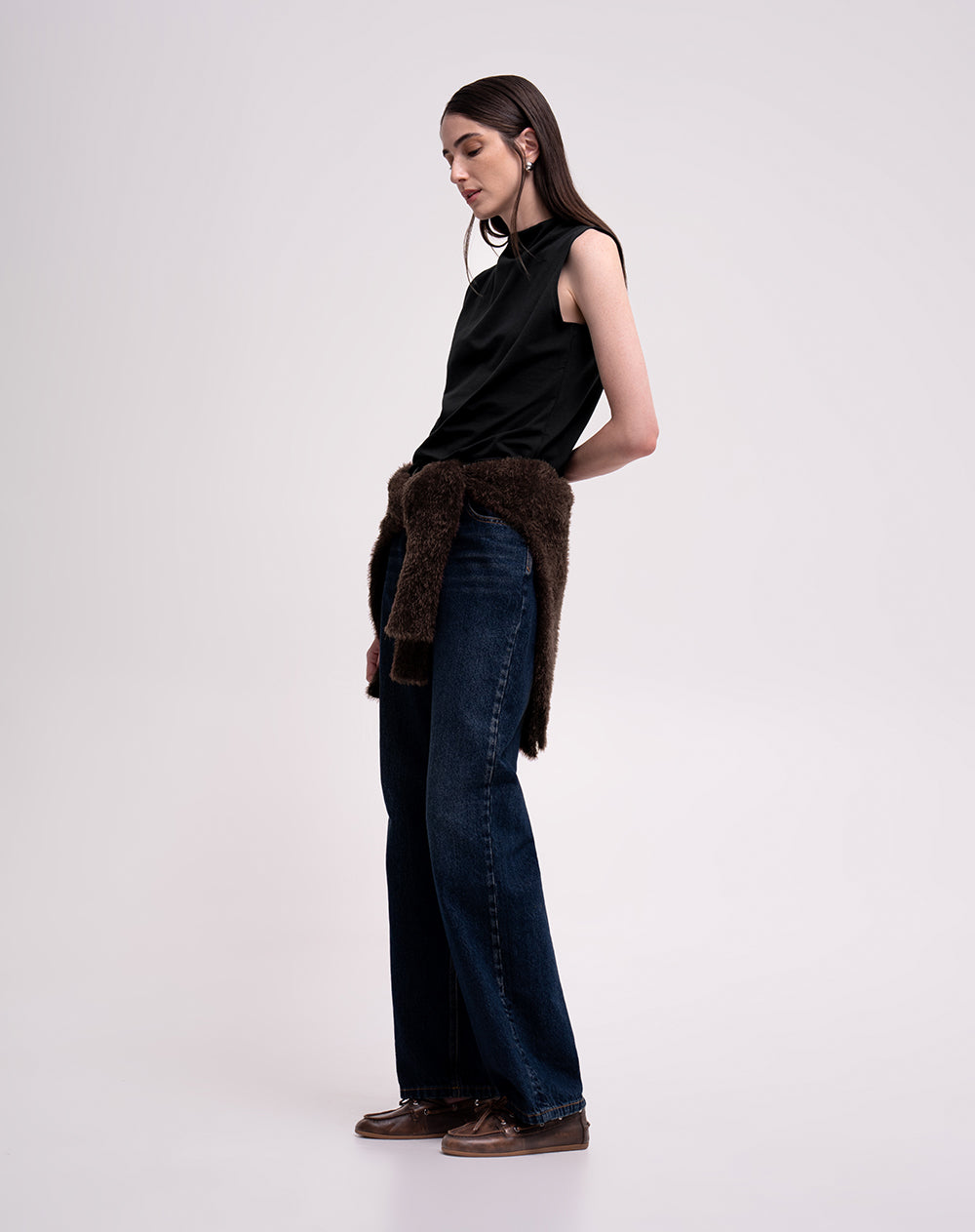 Blusa slim negra mujer