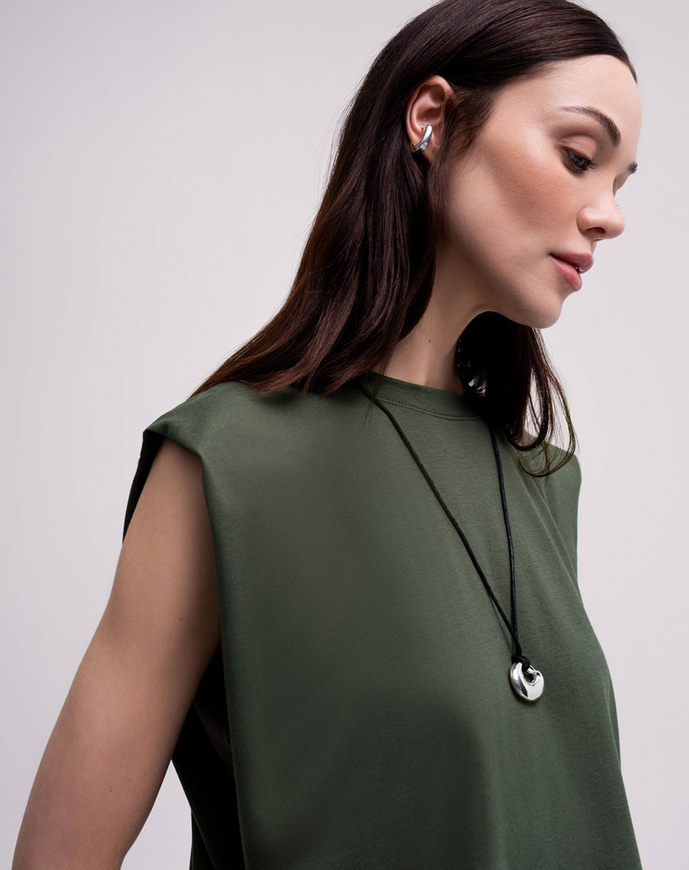 Camiseta oversize verde mujer