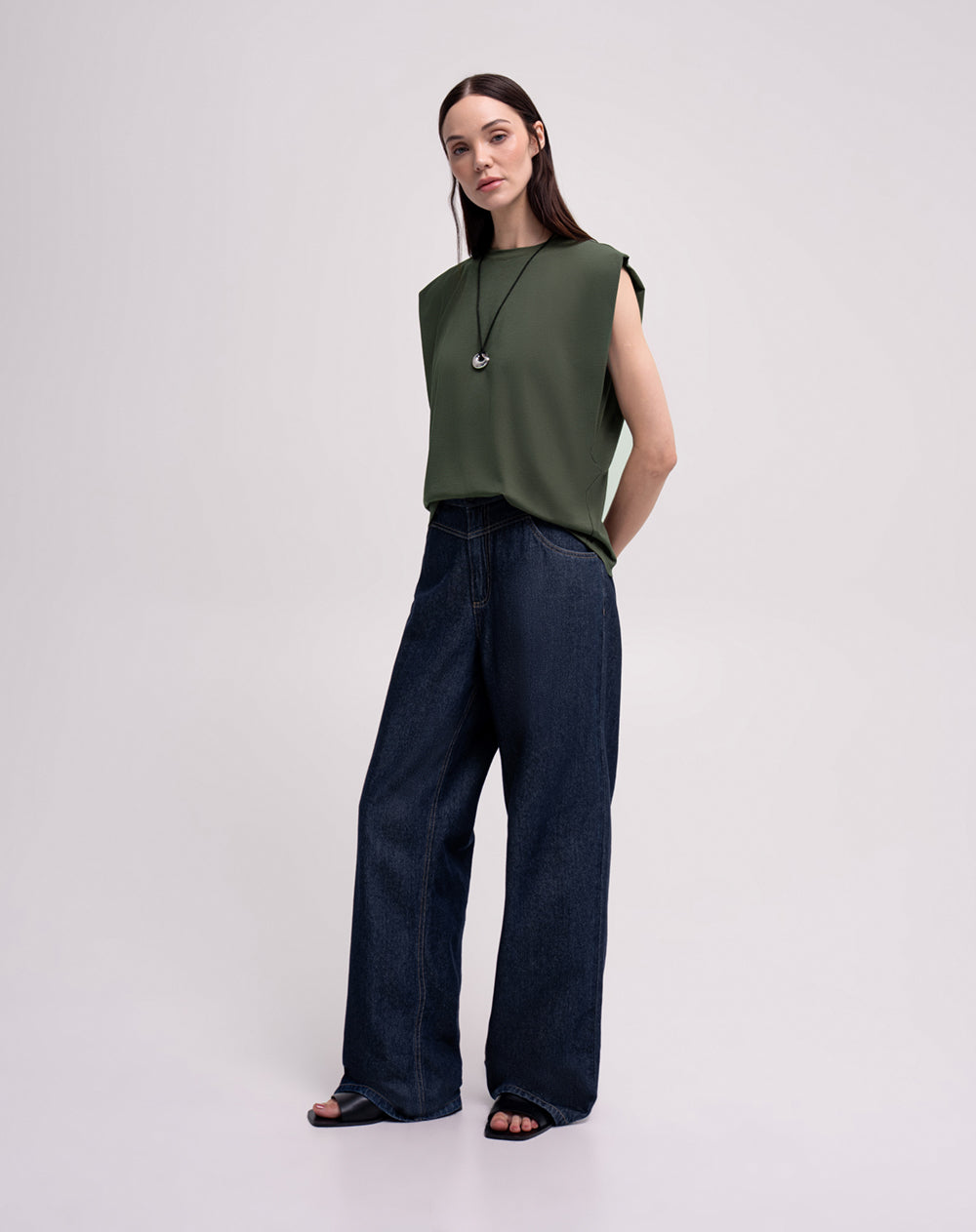 Camiseta oversize verde mujer