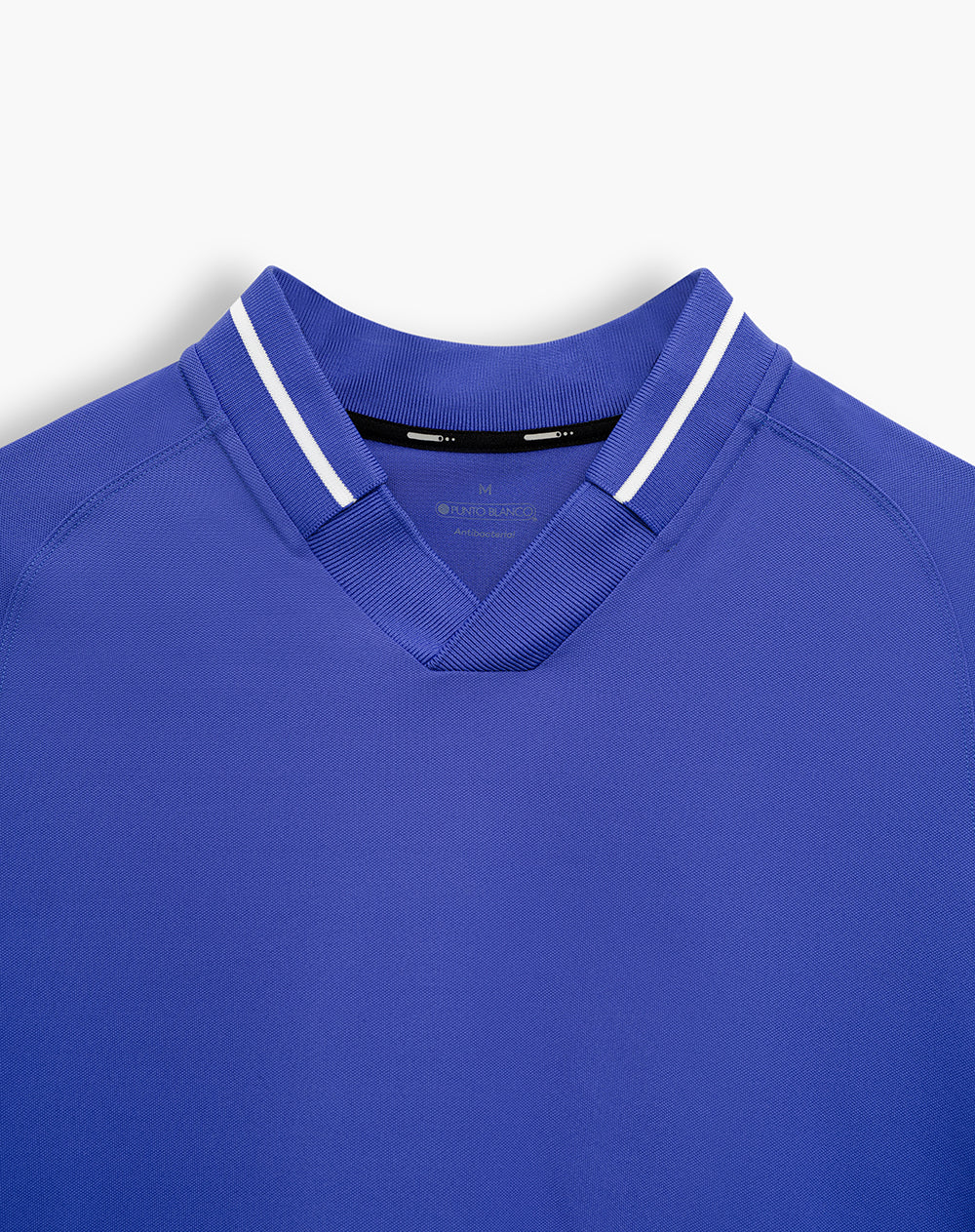 Camiseta deportiva tipo polo control humedad azul hombre